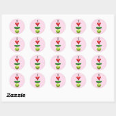 Sticker Rond I Love Pickleball - Rose - (Feuille)