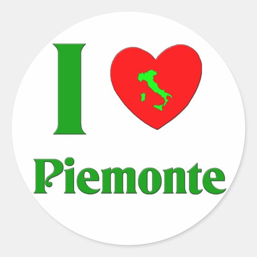 Sticker Rond I Love Piemonte Italie (Devant)
