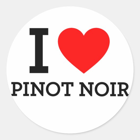 Sticker Rond I Love Pinot Noir (Devant)