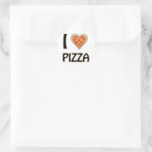 Sticker Rond I love Pizza - Drôle Nourriture Cadeau (Sac)