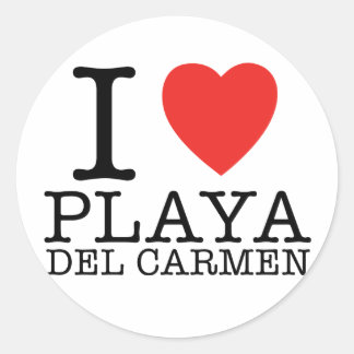 Sticker Rond I love Playa del Carmen