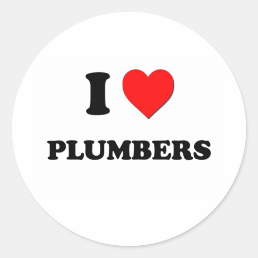 Sticker Rond I Love Plumbers (Devant)