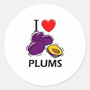 Sticker Rond I Love Plums