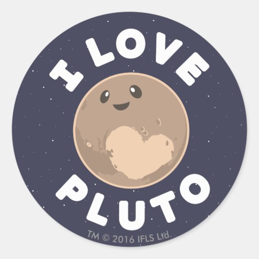Sticker Rond I Love pluton (Devant)