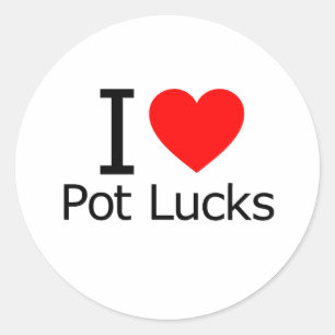 Sticker Rond I Love Potlucks