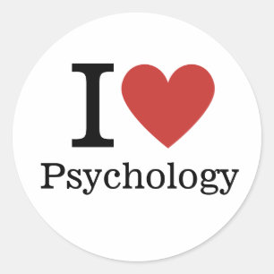 Sticker Rond I ❤️ Love Psychology for College Faculty/Student