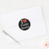 Sticker Rond I ❤️ Love Public Health for Students/Faculty (Enveloppe)