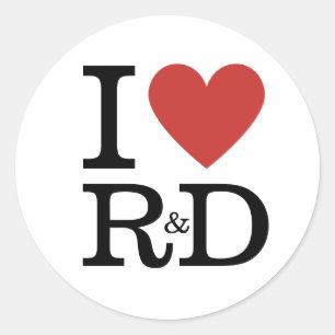 Sticker Rond I ❤️ Love R&D (pour les employés) PERSONNALISABLE