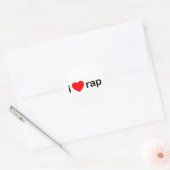 Sticker Rond I Love Rap (Enveloppe)