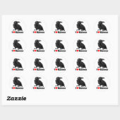 Sticker Rond I Love Ravens (Feuille)