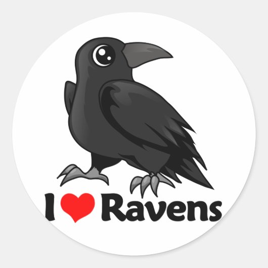 Sticker Rond I Love Ravens (Devant)