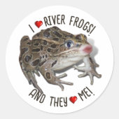 Sticker Rond I Love River Frogs (Devant)