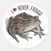 Sticker Rond I Love River Frogs (Devant)