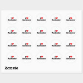 Sticker Rond I Love Rochester (Feuille)