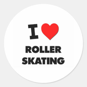 Sticker Rond I Love Roller Skating