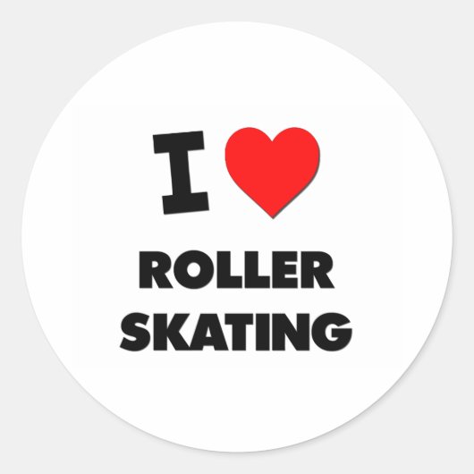 Sticker Rond I Love Roller Skating (Devant)