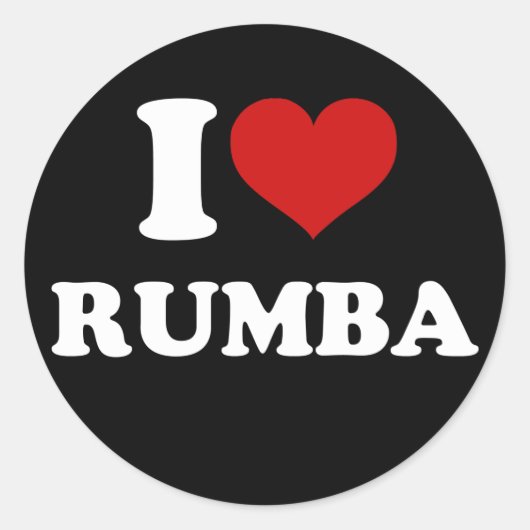 Sticker Rond I Love Rumba (Devant)