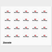 Sticker Rond I Love San Diego (Feuille)