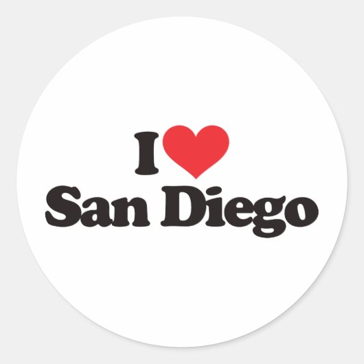 Sticker Rond I Love San Diego (Devant)