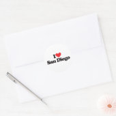 Sticker Rond I Love San Diego (Enveloppe)