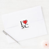 Sticker Rond I Love SC - Caroline du Sud (Enveloppe)