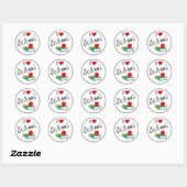 Sticker Rond I Love School Heart Books (Feuille)