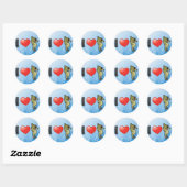 Sticker Rond I Love Seahorses (Feuille)