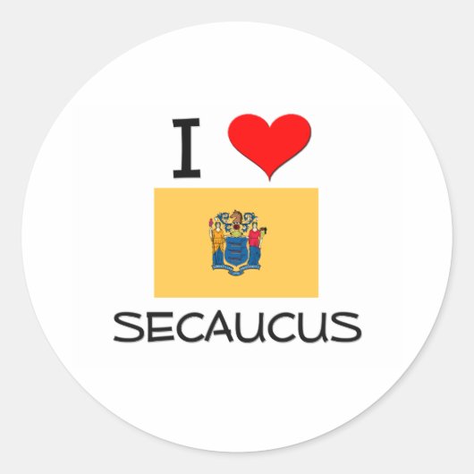 Sticker Rond I Love Secaucus New Jersey (Devant)