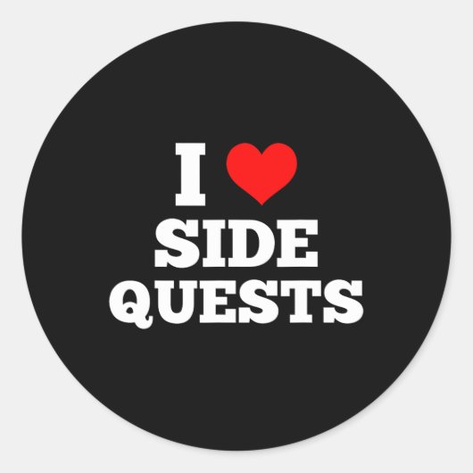 Sticker Rond I Love Side Quests - Sidequesting Edm Rave Gamer 1 (Devant)
