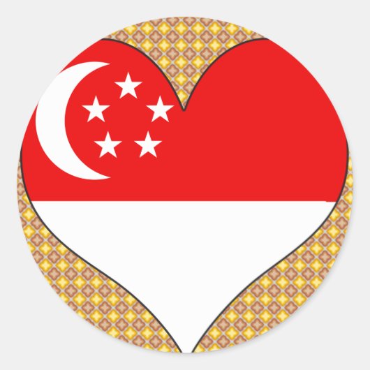 Sticker Rond I Love Singapore (Devant)