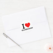Sticker Rond I Love Skateboard (Enveloppe)