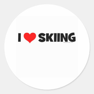 Sticker Rond I Love Skiing