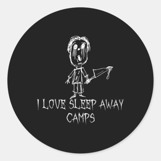 Sticker Rond I Love Sleep Away Camps Halloween Costume Word Des (Devant)
