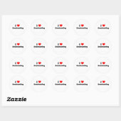 Sticker Rond I Love Snowboard (Feuille)