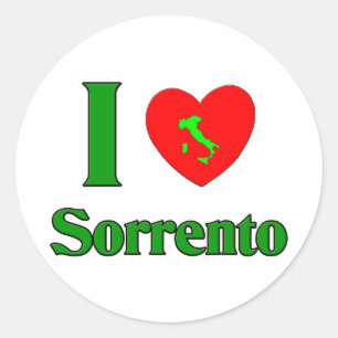 Sticker Rond I Love Sorrento Italie