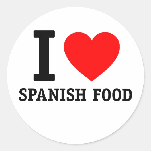 Sticker Rond I Love Spanish Food (Devant)