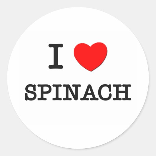 Sticker Rond I Love SPINACH ( nourriture ) (Devant)