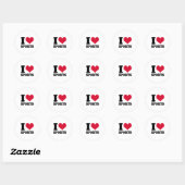 Sticker Rond I Love Srts Fitness Motivation  (Feuille)