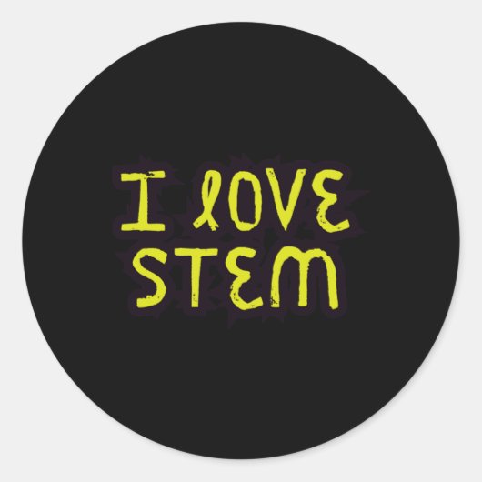 Sticker Rond I Love Stem - Science (Devant)