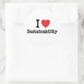 Sticker Rond I love Sustainability heart custom personalized (Sac)