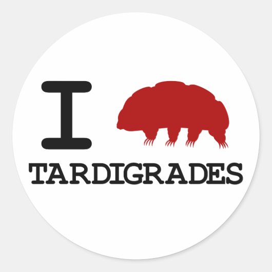 Sticker Rond I Love Tardigrades (Devant)