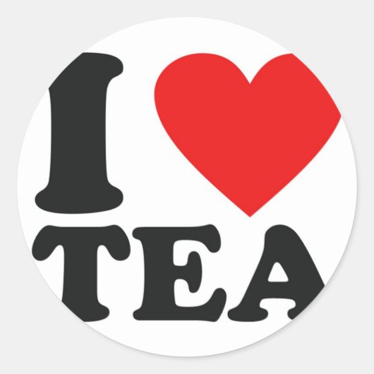 Sticker Rond I Love Tea (Devant)