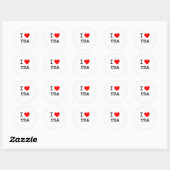 Sticker Rond I Love Tea (Feuille)