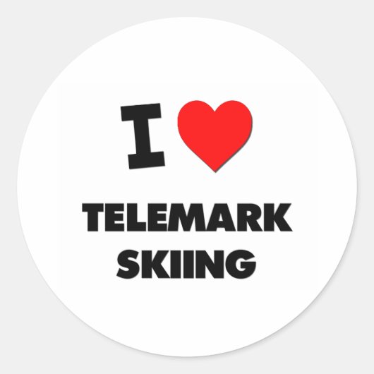 Sticker Rond I Love Telemark Skiing (Devant)