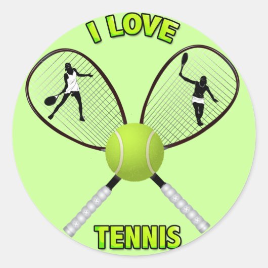 STICKER ROND I LOVE TENNIS (Devant)