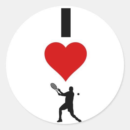 Sticker Rond I Love Tennis Vertical (Homme) (Devant)