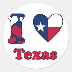Sticker Rond I love Texas