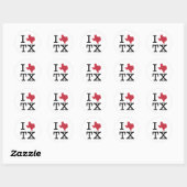 Sticker Rond I Love texas (Feuille)