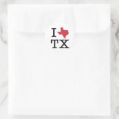 Sticker Rond I Love texas (Sac)