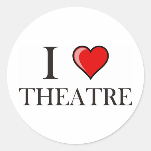 Sticker Rond I Love Theatre (Devant)